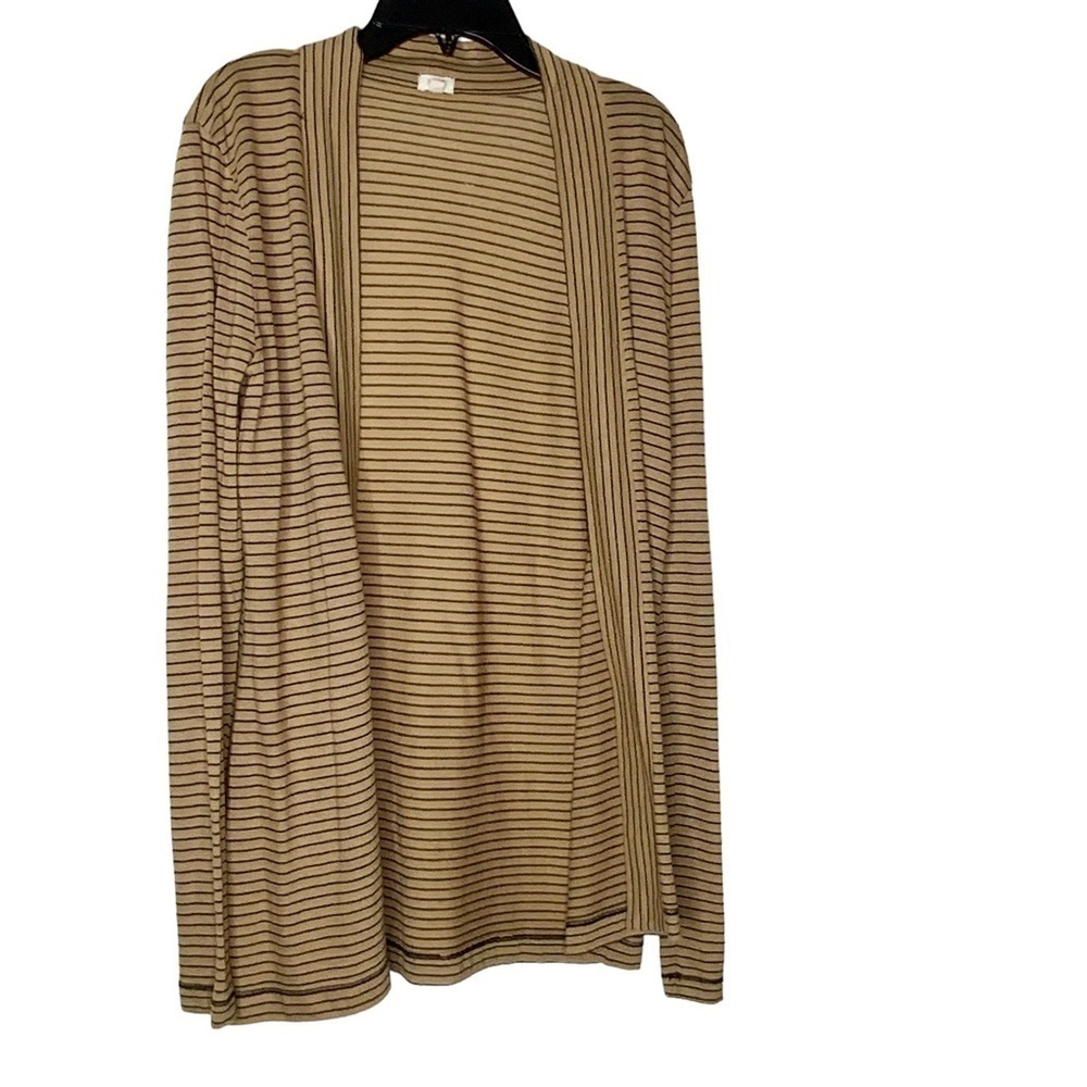 J.Crew brown stripe open front cardigan. Size XS